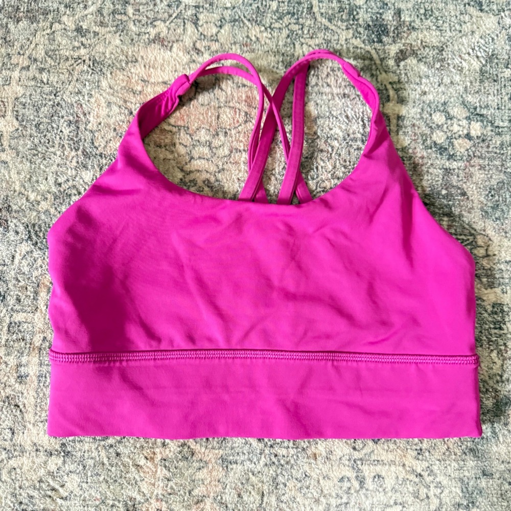 Lululemon Energy Longline Bra Bright Pink Raspberry size 8 W2AV0S - Picture 5 of 6